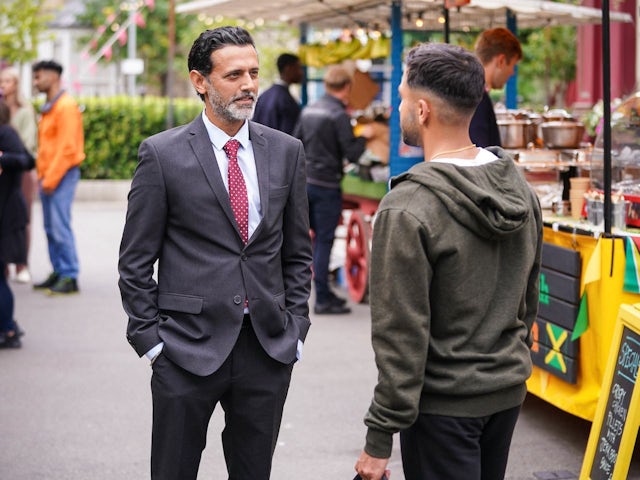 Nish and Vinny on EastEnders on October 13, 2022
