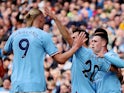 Manchester City's Phil Foden celebrates scoring against Southampton on October 8, 2022