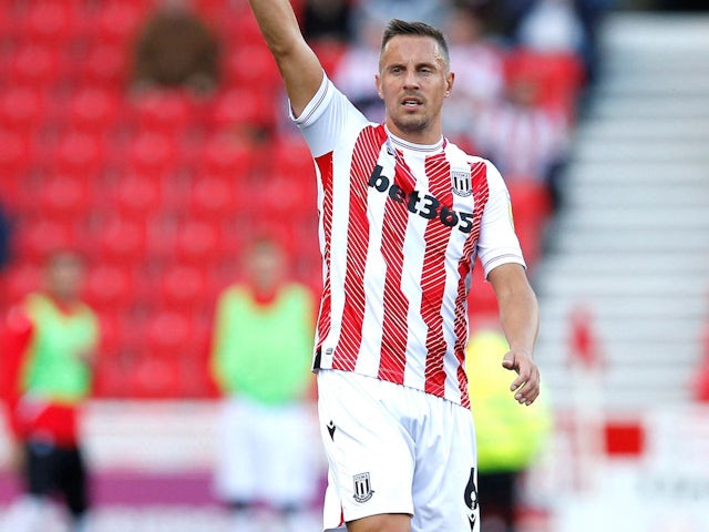 Phil Jagielka in action for Stoke City on October 8, 2022