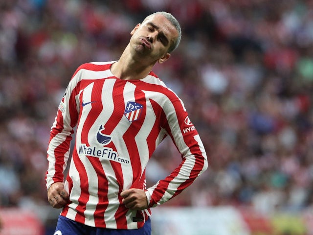 Antoine Griezmann in action for Atletico Madrid on October 12, 2022