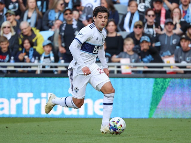 Brian White in action for Vancouver Whitecaps on October 9, 2022