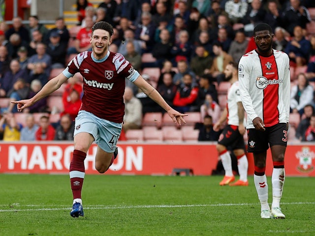 Declan Rice rescues point for West Ham against Southampton