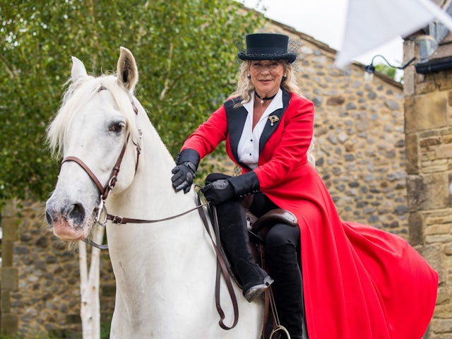 Kim on her horse on Emmerdale on October 16, 2022