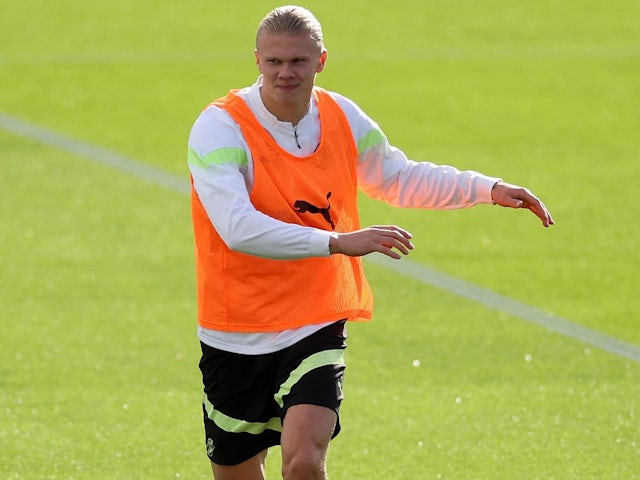 Erling Braut Haaland during Manchester City training on October 10, 2022