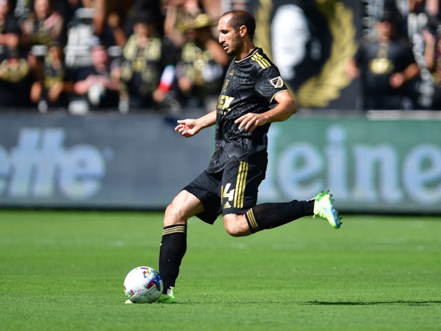 Giorgio Chiellini in action for Los Angeles FC on October 9, 2022