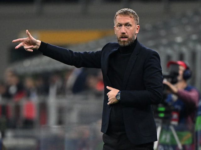 Chelsea head coach Graham Potter during Champions League fixture at AC Milan on October 11, 2022.