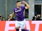 Luka Jovic celebrates scoring for Fiorentina on October 13, 2022