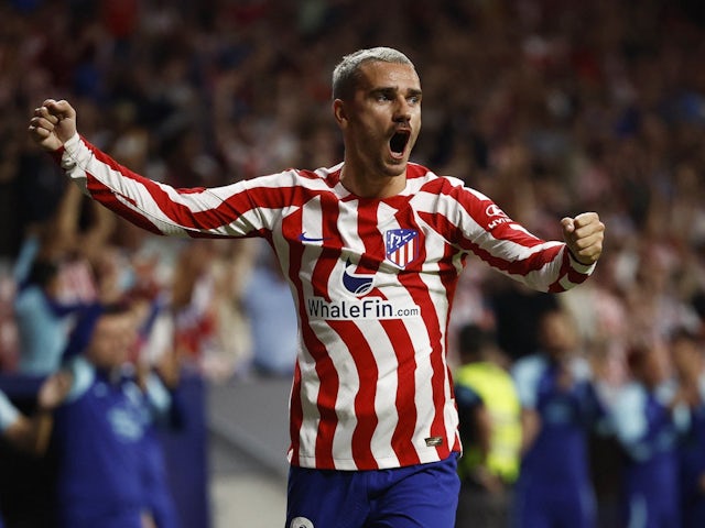Antoine Griezmann in action for Atletico Madrid on October 18, 2022