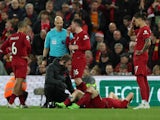 Diogo Jota goes down injured for Liverpool on October 16, 2022