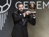 Real Madrid's Karim Benzema after winning the Ballon d'Or on October 17, 2022
