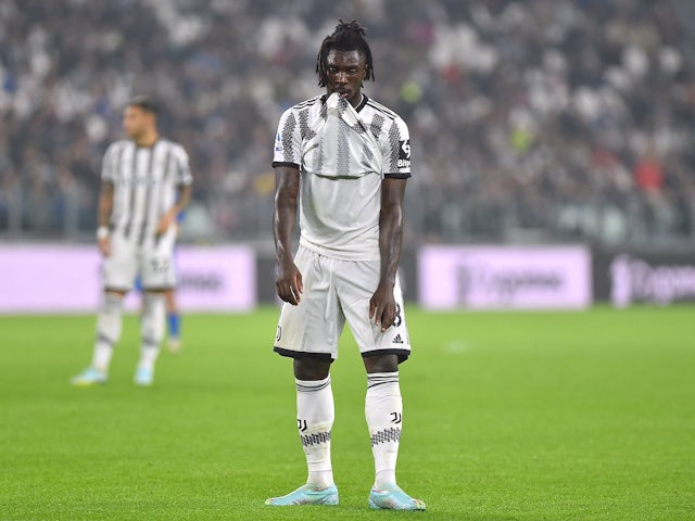 Moise Kean in action for Juventus on October 21, 2022