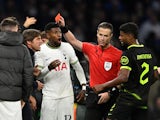 Tottenham Hotspur manager Antonio Conte is sent off by referee Felix Zwayer on October 26, 2022