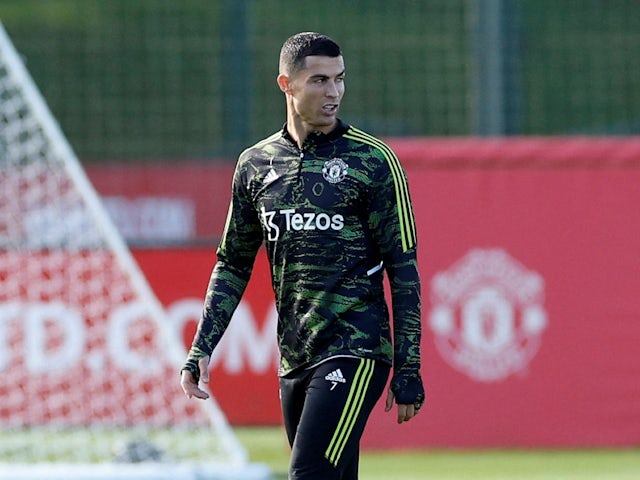 Manchester United's Cristiano Ronaldo pictured during training on October 26, 2022