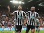 Newcastle United's Callum Wilson celebrates scoring against Aston Villa on October 29, 2022