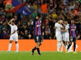 Barcelona's Pedri reacts after Bayern Munich's Eric Maxim Choupo-Moting scored their second goal on October 26, 2022