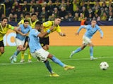 Manchester City's Riyad Mahrez has his shot saved from the penalty spot on October 25, 2022