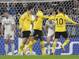 Borussia Dortmund's Thorgan Hazard celebrates scoring against Copenhagen on November 2, 2022