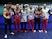 Great Britain celebrate winning men's team bronze at the World Artistic Gymnastics Championships on November 2, 2022