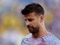 Barcelona's Gerard Pique during the warm up before the match on September 10, 2022