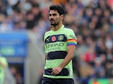 Manchester City's Ilkay Gundogan wears a rainbow coloured armband on October 29, 2022