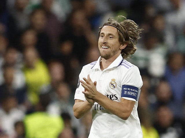 Luka Modric celebra un gol con el Real Madrid el 2 de noviembre de 2022