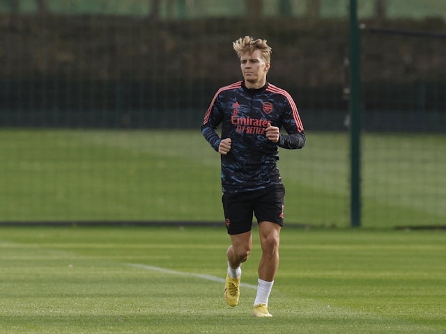 Martin Odegaard in Arsenal training on November 2, 2022