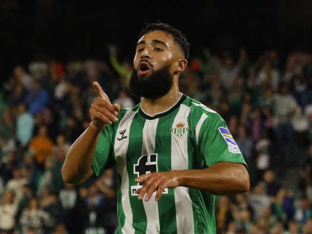Nabil Fekir celebrates scoring for Real Betis on November 3, 2022
