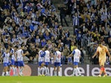 Porto's Stephen Eustaquio celebrates scoring their second goal with teammates on November 1, 2022