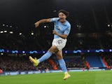 Rico Lewis celebrates scoring for Manchester City on November 2, 2022