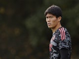 Takehiro Tomiyasu in Arsenal training on November 2, 2022