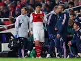 Arsenal's Takehiro Tomiyasu goes off injured on November 3, 2022
