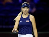 Katie Boulter in action for Great Britain at the Billie Jean King Cup Finals on November 8, 2022