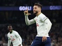 Tottenham Hotspur's Rodrigo Bentancur celebrates scoring against Leeds United on November 12, 2022