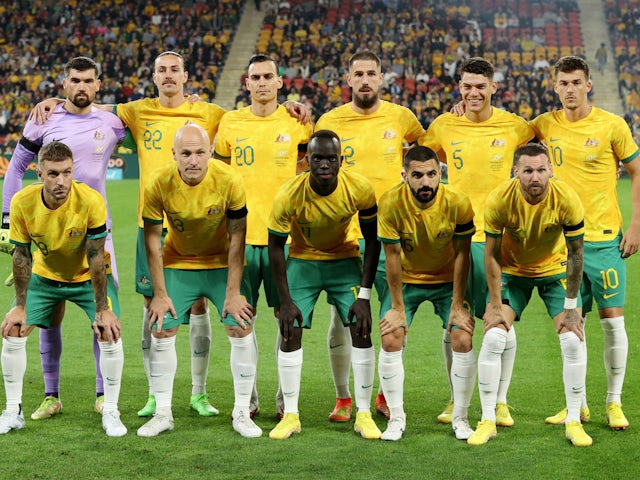 Le groupe d'Australie avant le match de septembre 2022