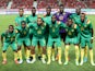 Cameroon players pose for a team group photo before the match in September 2022
