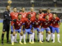 Costa Rica players pose for a team group photo before the match on November 9, 2022