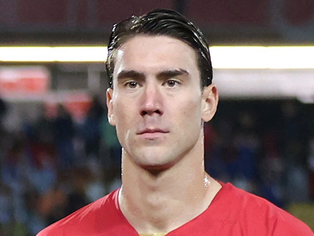 Dusan Vlahovic for Serbia in September 2022