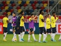 Ecuador players applaud fans after the match on September 2022