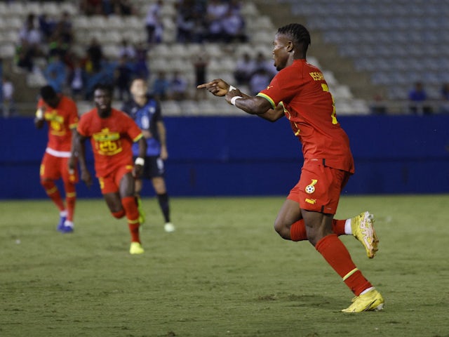 Ghana's Fatawu Issahaku celebrates scoring their first goal in September 2022