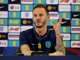 England's James Maddison during a press conference on November 16, 2022