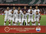 Morocco players pose for a team group photo before the match in September 2022
