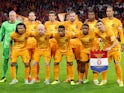 Netherlands players pose for a team group photo before the match in September 2022