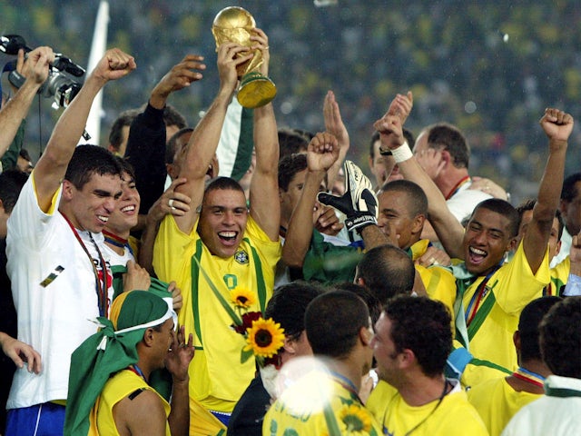 Brazil's Ronaldo lifts the 2002 World Cup