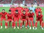 South Korea players pose for a team group photo before the match in September 2022