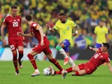 Brazil's Neymar in action against Serbia on November 24, 2022