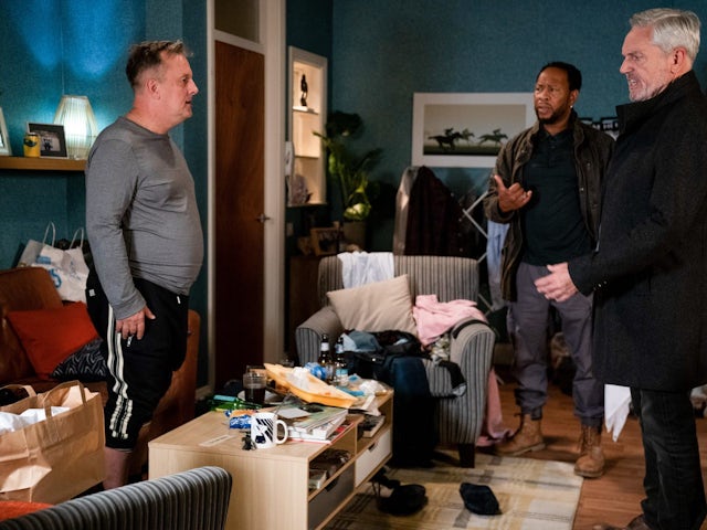 Harvey, Mitch and Rocky on EastEnders on November 21, 2022