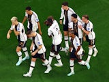 Germany players celebrate Ilkay Gundogan's goal against Japan at the World Cup on November 23, 2022