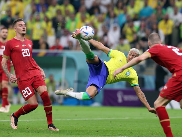 Richarlison scores for Brazil against Serbia on November 24, 2022