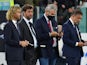 Juventus's president Andrea Agnelli and vice chairman of the board of directors Pavel Nedved before the match on September 19, 2021