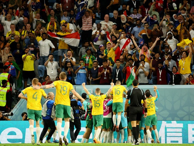 Australia book last-16 spot at World Cup with win over Denmark